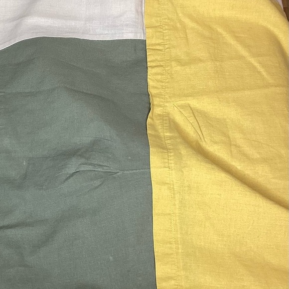 Colourblock  Linen/cotton top In Muted Green, Yellow And Cream MED. - Picture 12 of 16